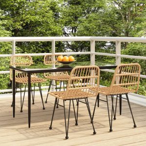 5 részes polyrattan kerti étkezőgarnitúra