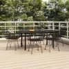 7 részes fekete polyrattan kerti étkezőgarnitúra
