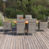 7 részes szürke polyrattan kerti étkezőgarnitúra