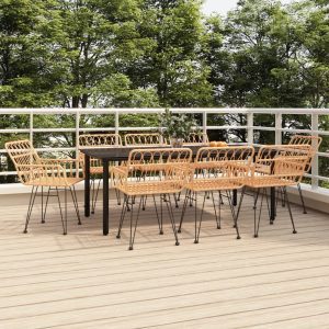 9 részes polyrattan kerti étkezőgarnitúra
