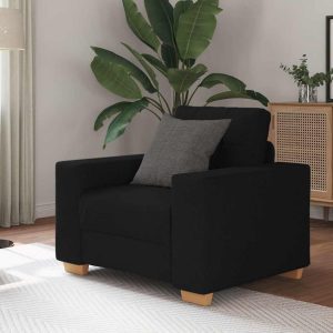 Fekete szövet kanapéfotel 59 cm