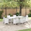 Kerti asztal fehér 200x100x73 cm poli rattan