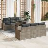 Kerti kanapé szett 7 darabos barna