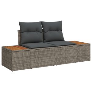 Kerti kanapé szett 8 darab szürke rattan