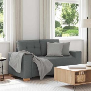 Sötétszürke szövet loveseat kanapé 120 cm