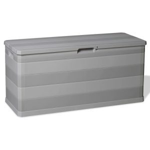 Szürke kerti tárolóláda 117 x 45 x 56 cm