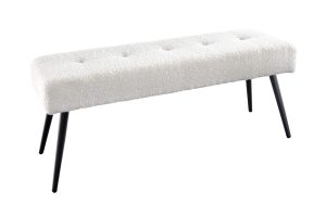 BOUTIQUE fehér bouclé ülőpad 100cm
