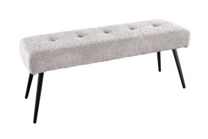 BOUTIQUE pezsgőszürke bouclé ülőpad 100cm