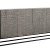 CROCO szürke-fekete mangófa tálalószekrény 3 ajtós