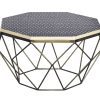 DIAMOND BONE INLAY fekete-fehér bivalycsont vas dohányzóasztal