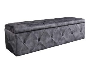 EXTRAVAGANCIA antik szürke mikroszálas ülőpad 140cm