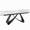 INFINITY fehér edzett üveg étkezőasztal 180-220-260cm
