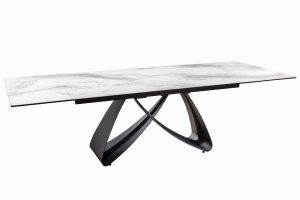 INFINITY fehér edzett üveg étkezőasztal 180-220-260cm