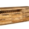 IRON CRAFT mangófa tálalószekrény borospolccal 175cm