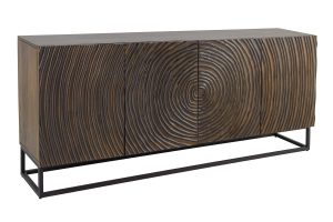 ZEN CIRCLE fekete-barna mangófa komód 180cm