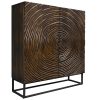 ZEN CIRCLE fekete-barna mangófa tálalószekrény 120cm