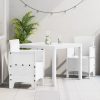 3 részes kerti étkezőszett fehér poly rattan