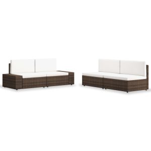 4 részes barna polyrattan kerti ülőgarnitúra