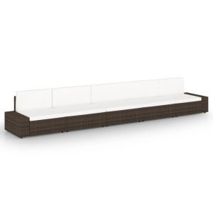 5 részes barna polyrattan kerti ülőgarnitúra párnákkal