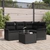 5 részes kert kanapészett párnákkal bézs polirattan