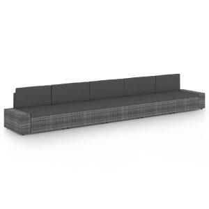 5 részes szürke polyrattan kerti ülőgarnitúra párnákkal