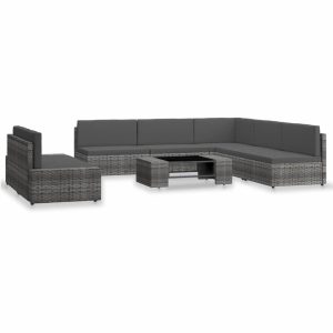 7 részes szürke polyrattan kerti ülőgarnitúra