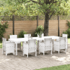 Fehér kert asztal 300x100x73 cm poly rattan