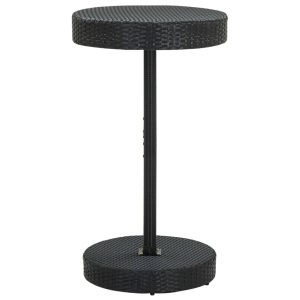 Fekete polyrattan kerti asztal 60