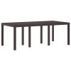 Kerti asztal barna 200x100x73 cm polirattan
