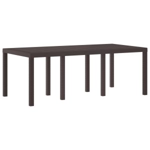 Kerti asztal barna 200x100x73 cm polirattan