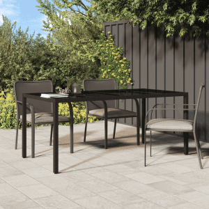 Kerti étkezőasztal barna 190x90x75 cm poli rattan