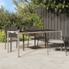 Kerti étkezőasztal bézs 190x90x75 cm polirattan