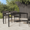 Kerti étkezőasztal fekete 150x90x75 cm polirattan