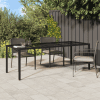Kerti étkezőasztal fekete 250x100x75 cm poli rattan