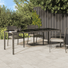 Kerti étkezőasztal szürke 250x100x75 cm polirattan