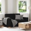 Kétszemélyes fekete szövetkanapé 120 cm