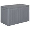 Szürke pp rattan kerti tárolóláda 180 l