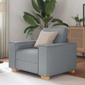 Világosszürke szövet kanapéfotel 60 cm