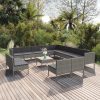 14 részes szürke polyrattan kerti ülőgarnitúra párnákkal