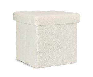 JORIS boucle fehér puff