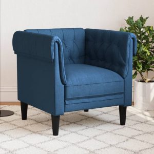Kék szövet chesterfield kanapé