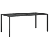Kerti étkezőasztal fekete 190x90x75 cm polirattan