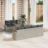 Kerti kanapé szett 8 részes természetes rattan szintetikus rattan