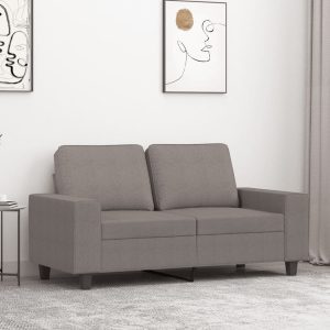 Kétszemélyes fekete szövetkanapé 120 cm