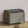 Szürke polyrattan kerti szék párnával 58 x 46 x 46 cm