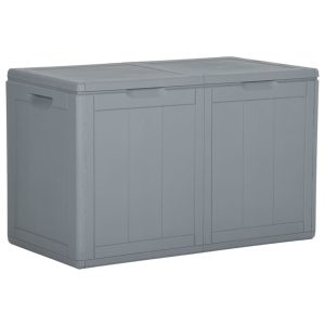 Szürke pp rattan kerti tároló doboz 180 l