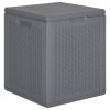 Szürke pp rattan kerti tárolóláda 90 l