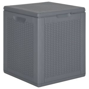 Szürke pp rattan kerti tárolóláda 90 l