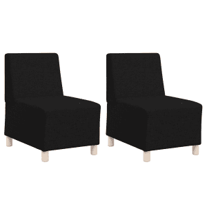 Világosszürke 55 cm szövet kanapé szék 2 pcs fekete