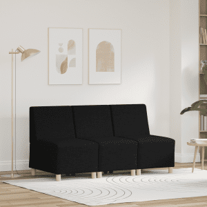 Világosszürke 55 cm szövet kanapé szék 3 pcs fekete